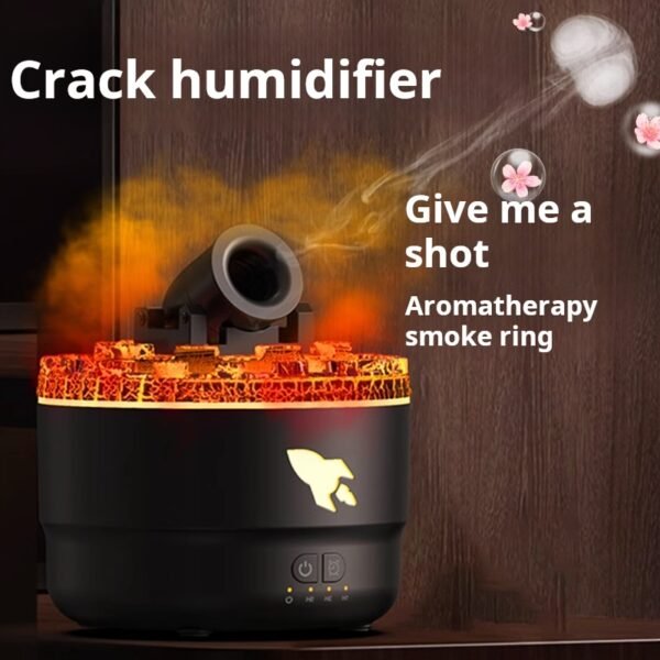 Creative Battery Flame Humidifier Spit Smoke Ring Aromatherapy Diffuser Air Cannonball