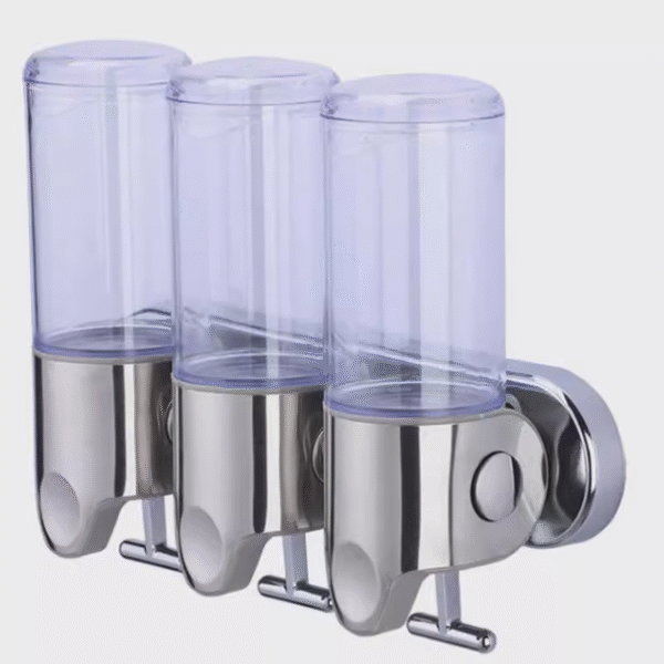 Three-in-one no-punch wall-mounted trolley hand soap shampoo shower gel box manual soap dispenser